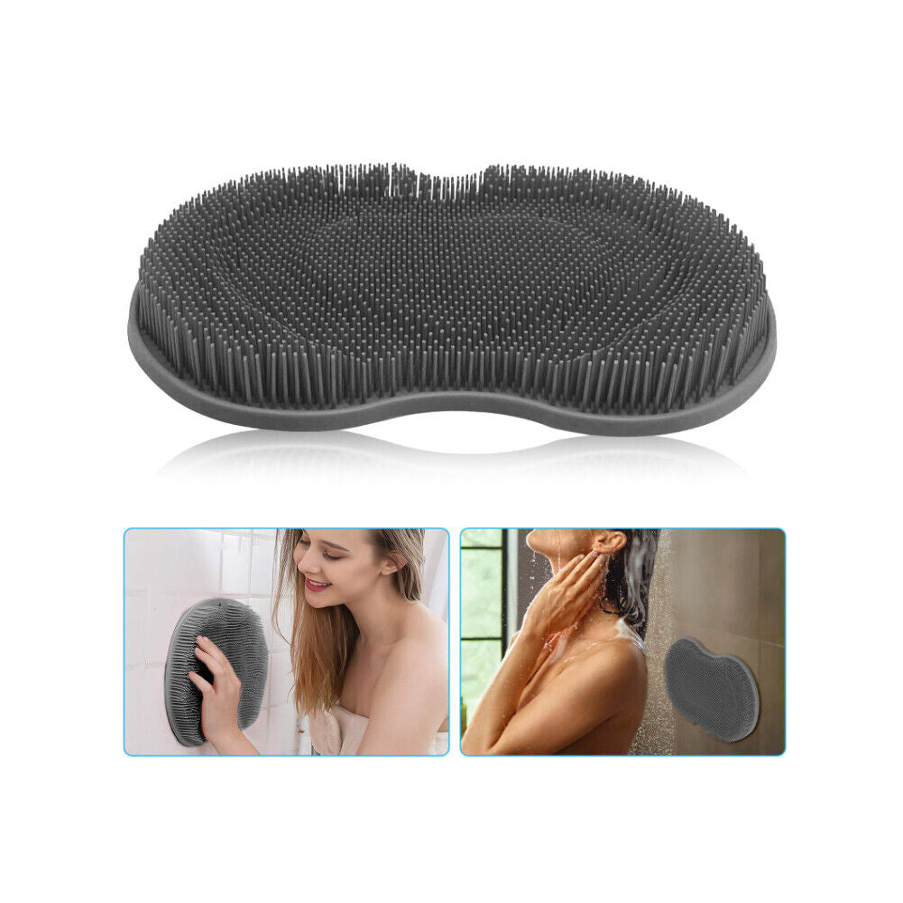 US 1-2 Pcs Shower Foot Back Scrubber Silicone Bath Massage Pad Body Wall Mounted