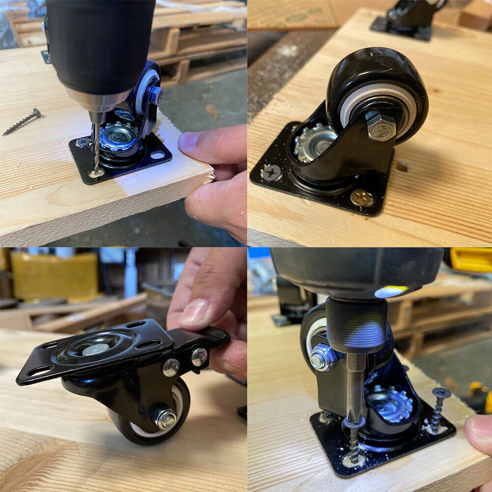 US 4-8Pc Heavy Duty Swivel Casters with Lock Brakes 2" Polyurethane Wheels