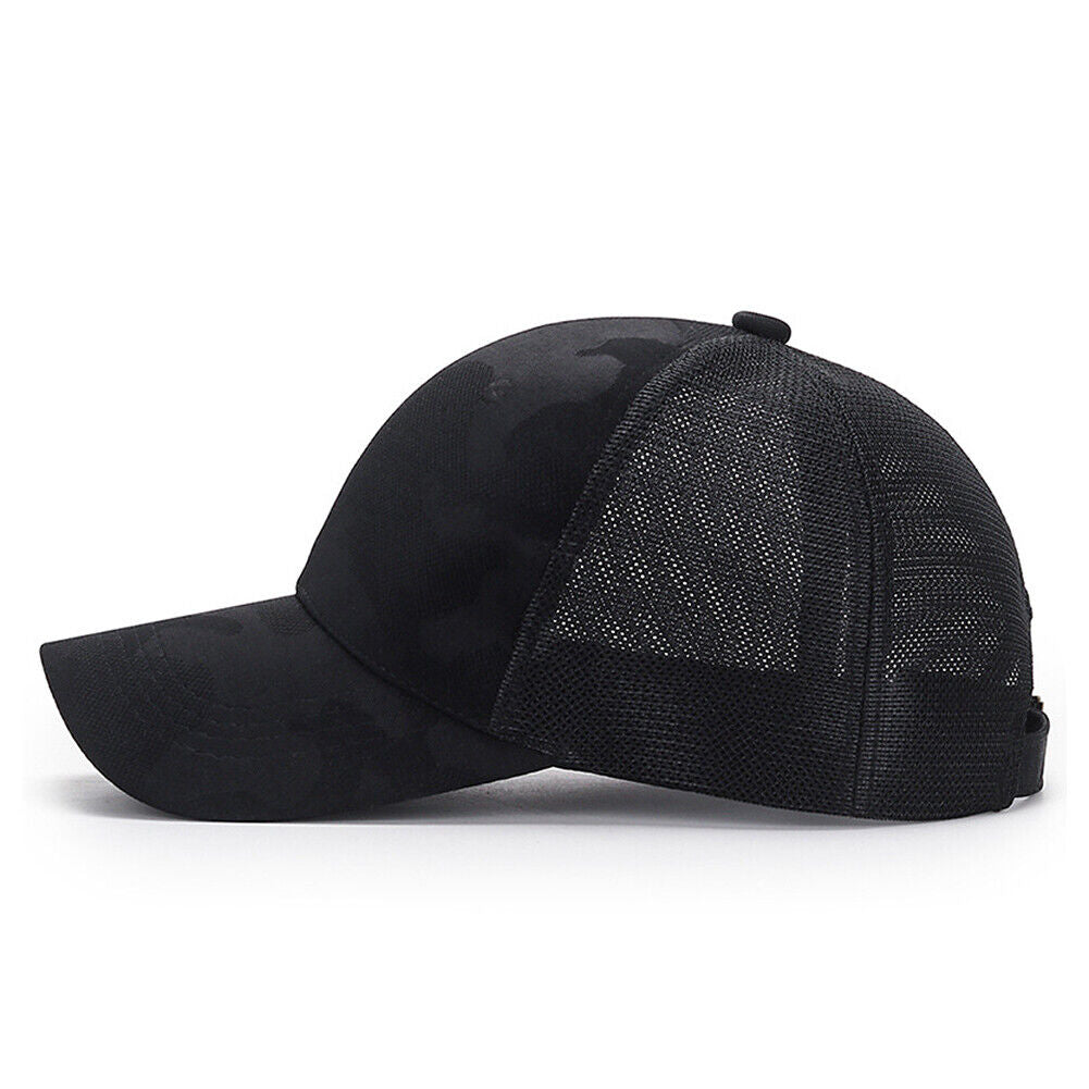 US 1~2Pcs Baseball Cap Mesh Snap Back Classic Trucker Camouflage Hat All Seasons