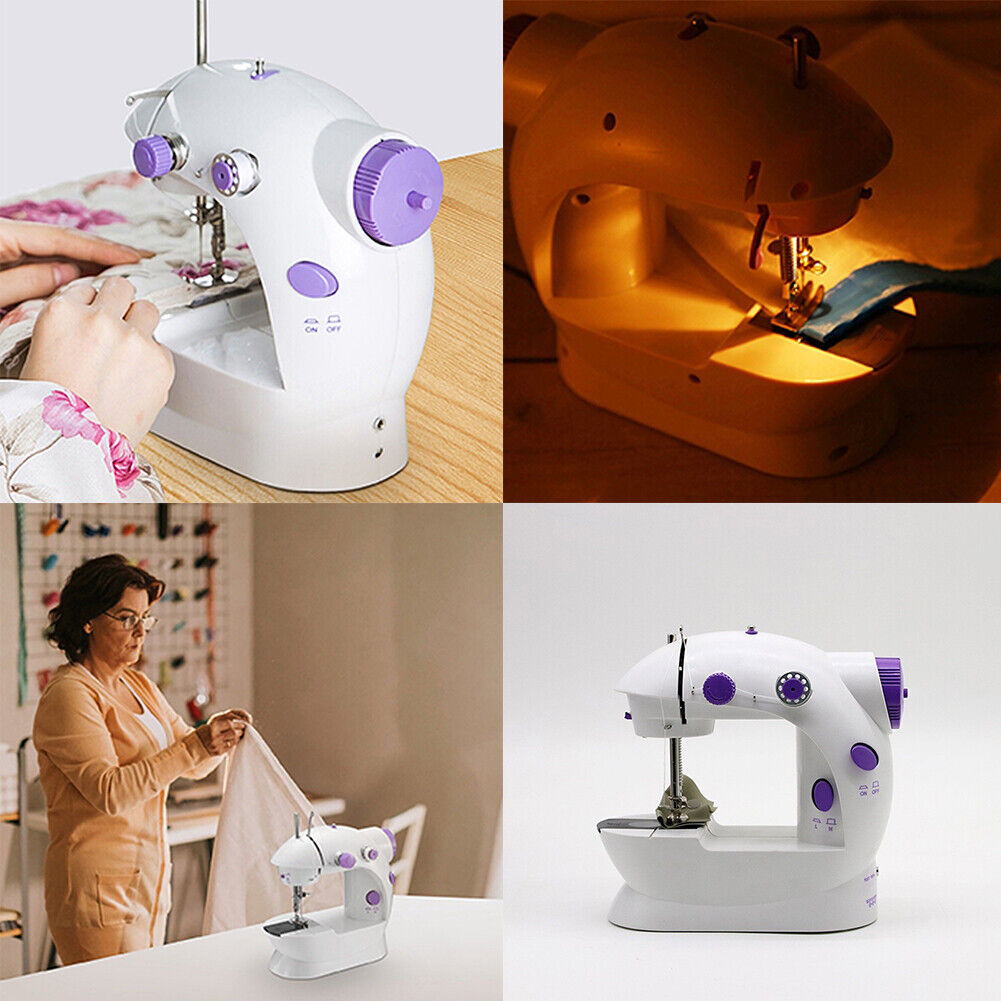 US Portable Mini Desktop Electric Sewing Machine Hand Held Household Tailor 2 Sp