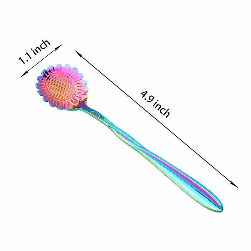 8 Pack Magik Floral Stainless Steel Tableware Creative Flower Coffee Spoon Set
