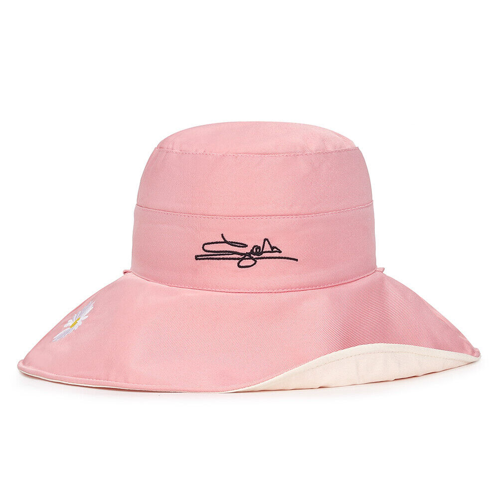 US Daisy Double-Sided UV Protection Wide Brim Bucket Hat Sun Beach Fisherman Cap