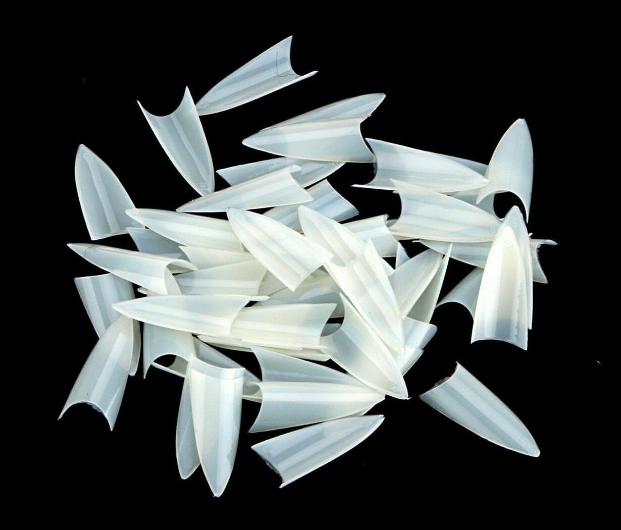 US 500-1000Pcs Stiletto French False Fake Acrylic Nail Tips Coffin Nails Long