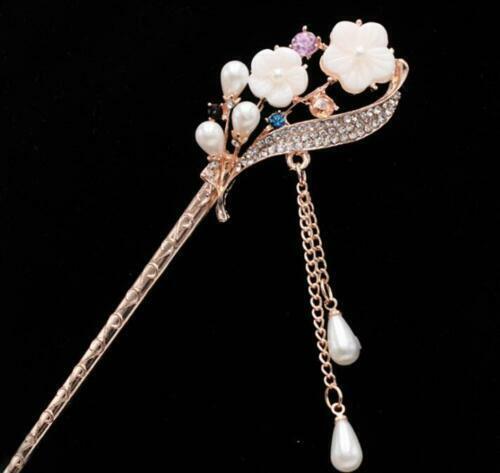 US Vintage Chinese Style Rhinestone Hair Chopsticks Stick Hairpin Chignon Pin