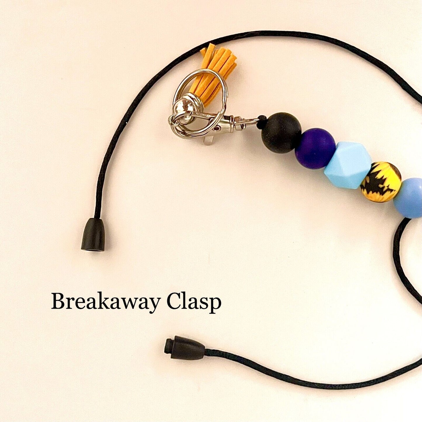 US Handmade Silicone Beaded Lanyard Teacher Nurse Employees Students with Tassel