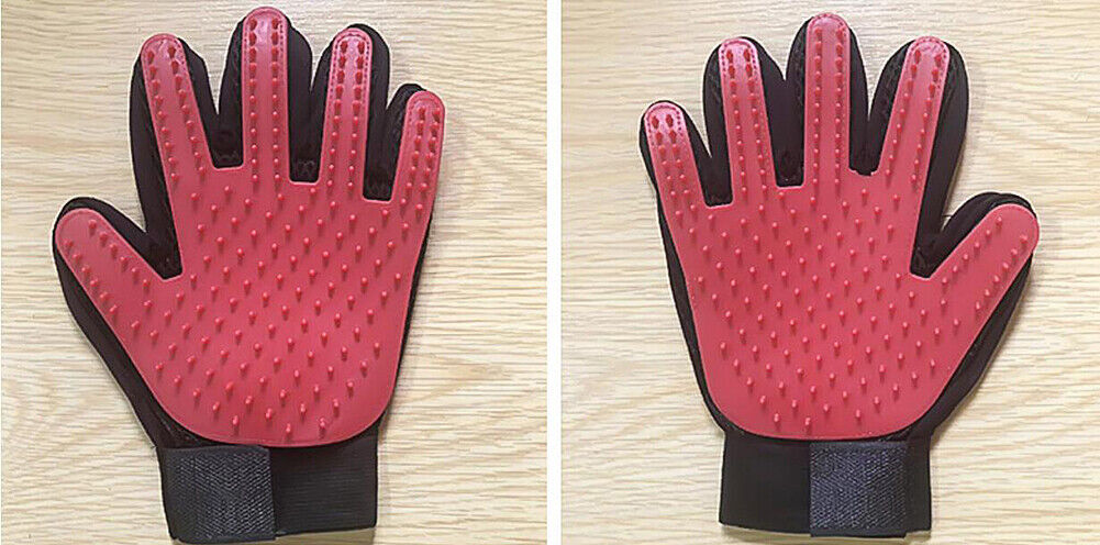 1-2 Pair Pet Dog Cat Deshedding Brush Grooming Glove Massage Hair Fur Removal US