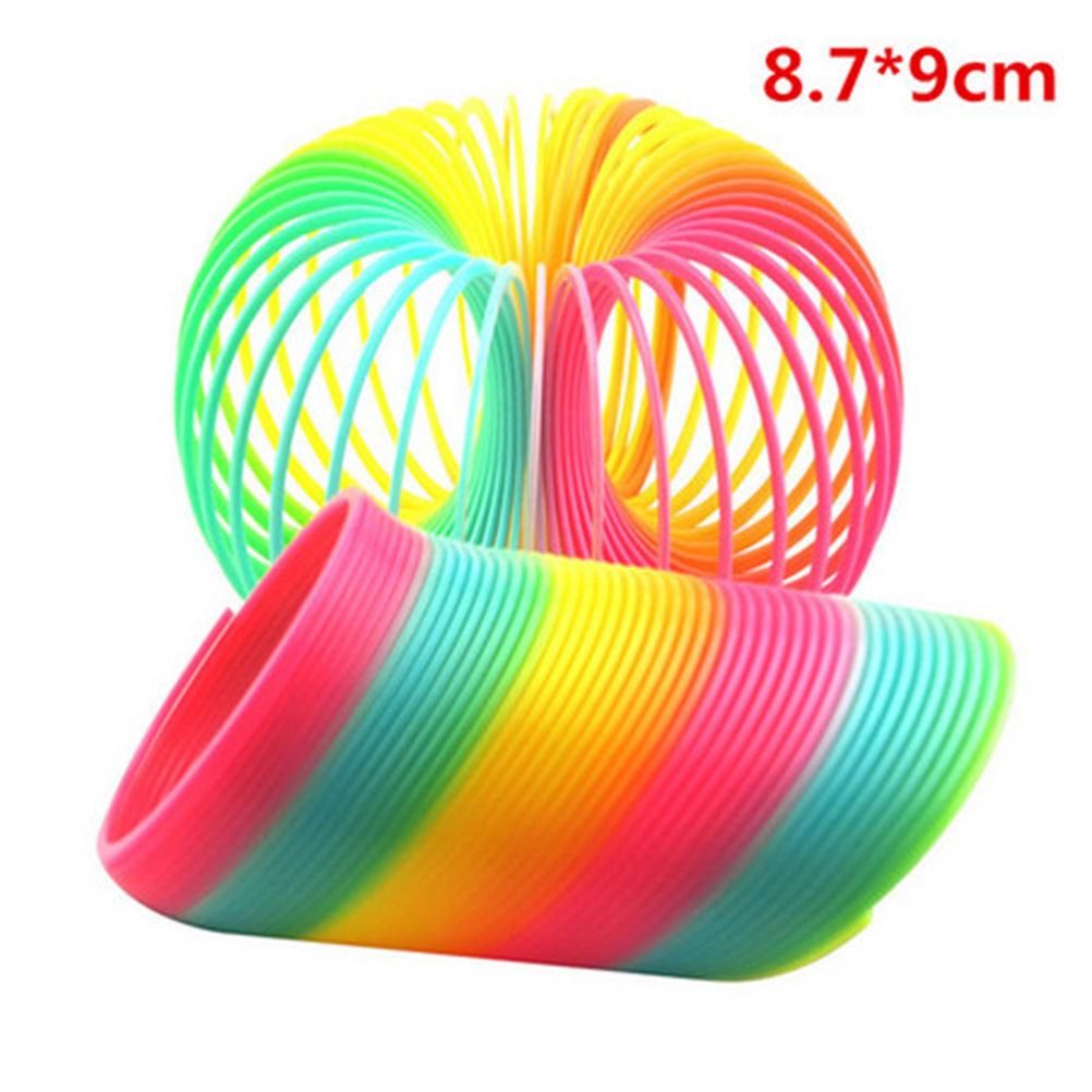 US Plastic Magic Rainbow Coil Spring Colorful Novelties Educational Toy Kid Gift