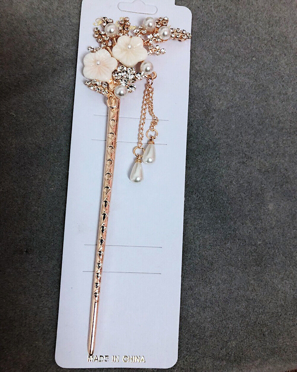 US Vintage Chinese Style Rhinestone Hair Chopsticks Stick Hairpin Chignon Pin