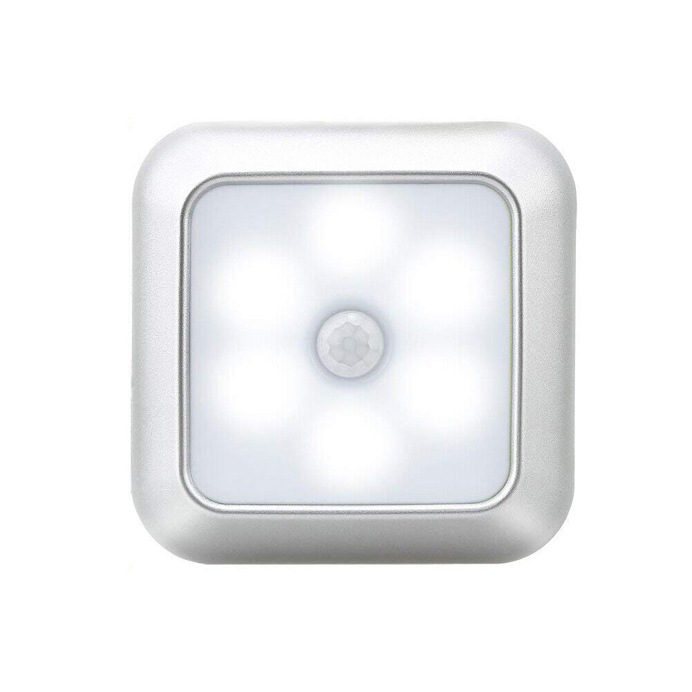 US LED Motion Sensor Wireless Night Light Battery Cabinet Stair Lamp Home