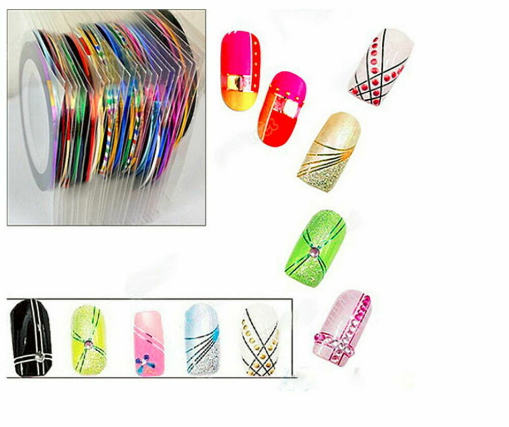 32Pcs Mixed Colors Rolls Striping Tape Line DIY Nail Art Tips Decoration Sticker