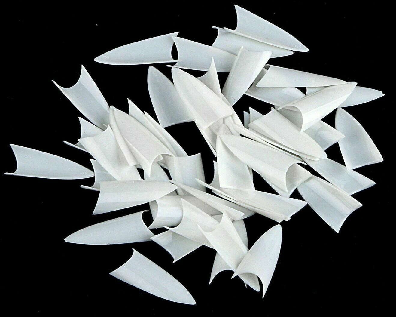 US 500-1000Pcs Stiletto French False Fake Acrylic Nail Tips Coffin Nails Long