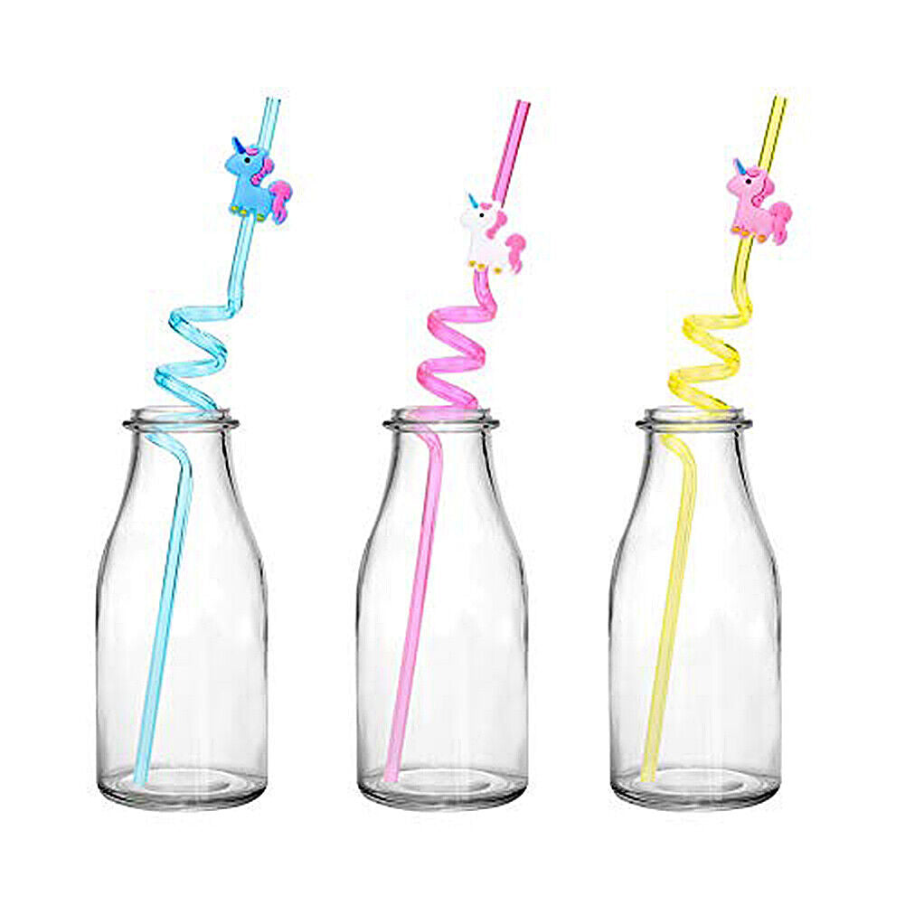 US 24Pcs Reusable Unicorn Alpaca Mermaid Straws Daughters Girls Party Favor Kids