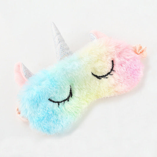 US Unicorn Animal Eye Mask Soft Plush Sleep Masks Sleeping Blindfold Traveling