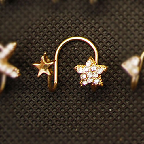 2X Magik Rhinestone EarStud Crystal Ear Cuff Wrap Clip On Non-piercing Earrings