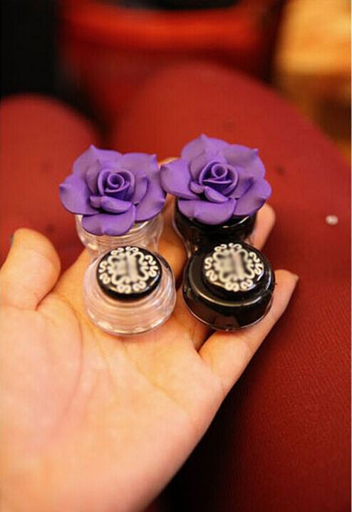 【US Stock】3D Fineest Rose Flower Travel Case Eye Care Kit Contact Lens HolderBox