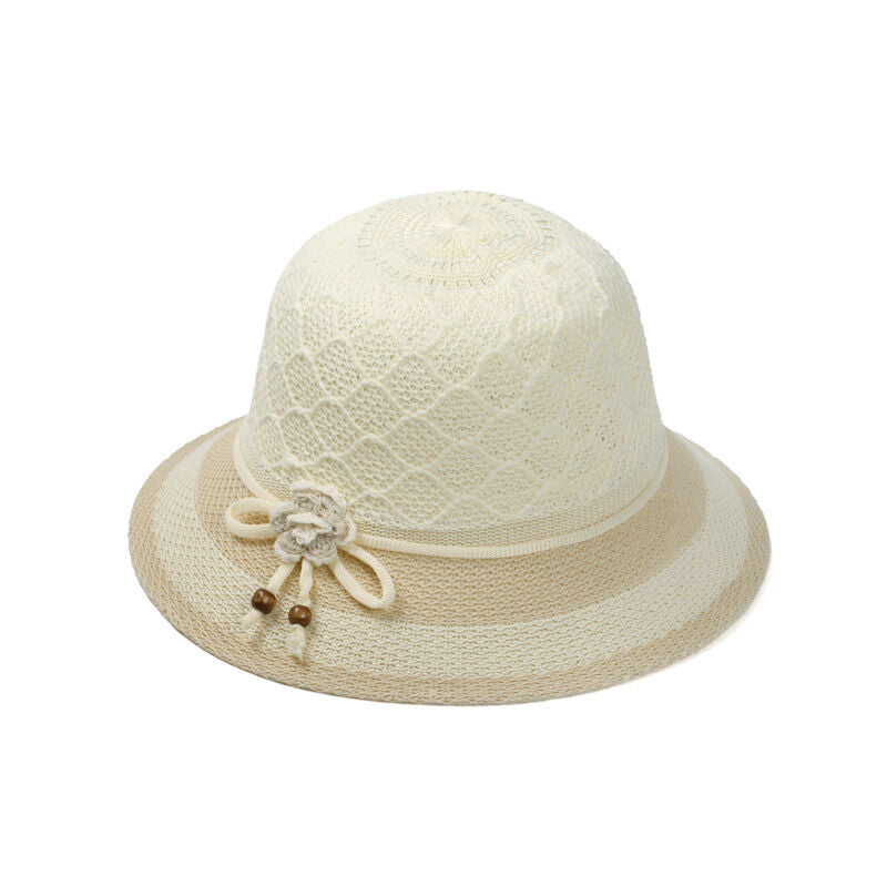 Magik Women Lady Summer Breathable Sun Braided Trim Straw Bowler Cap Cloche Hat