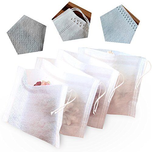 US 100-400 pcs Disposable Filter Drawstring Flip Empty Teabag Herb Loose Tea Bag