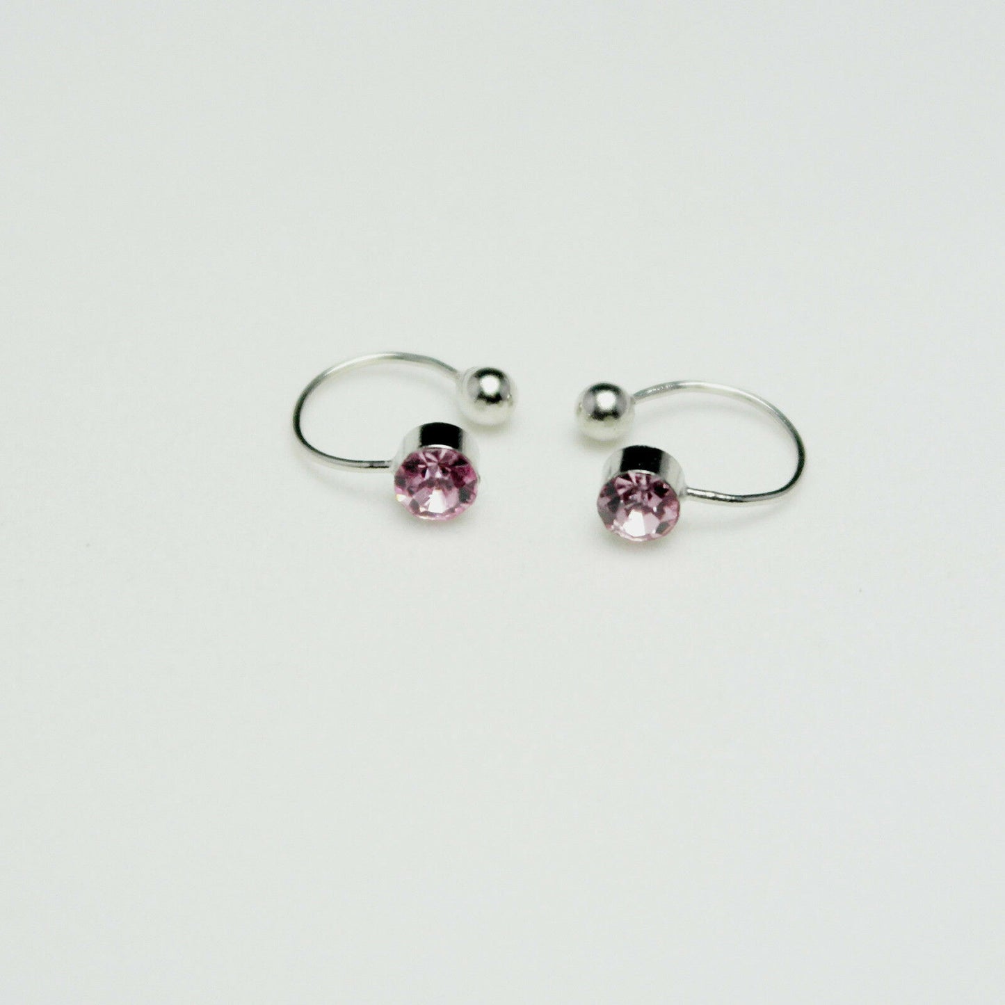 US 2Pcs Crystal Ear Cuff U Shape Wrap Earrings Non Piercing Rhinestone Clip-on