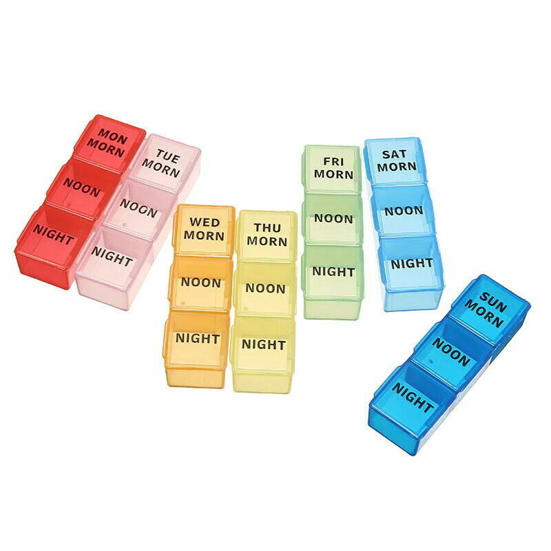 US 7 Day 28 Hole Medicine Pill Week Tablet Sort Organizer Storage Container Case