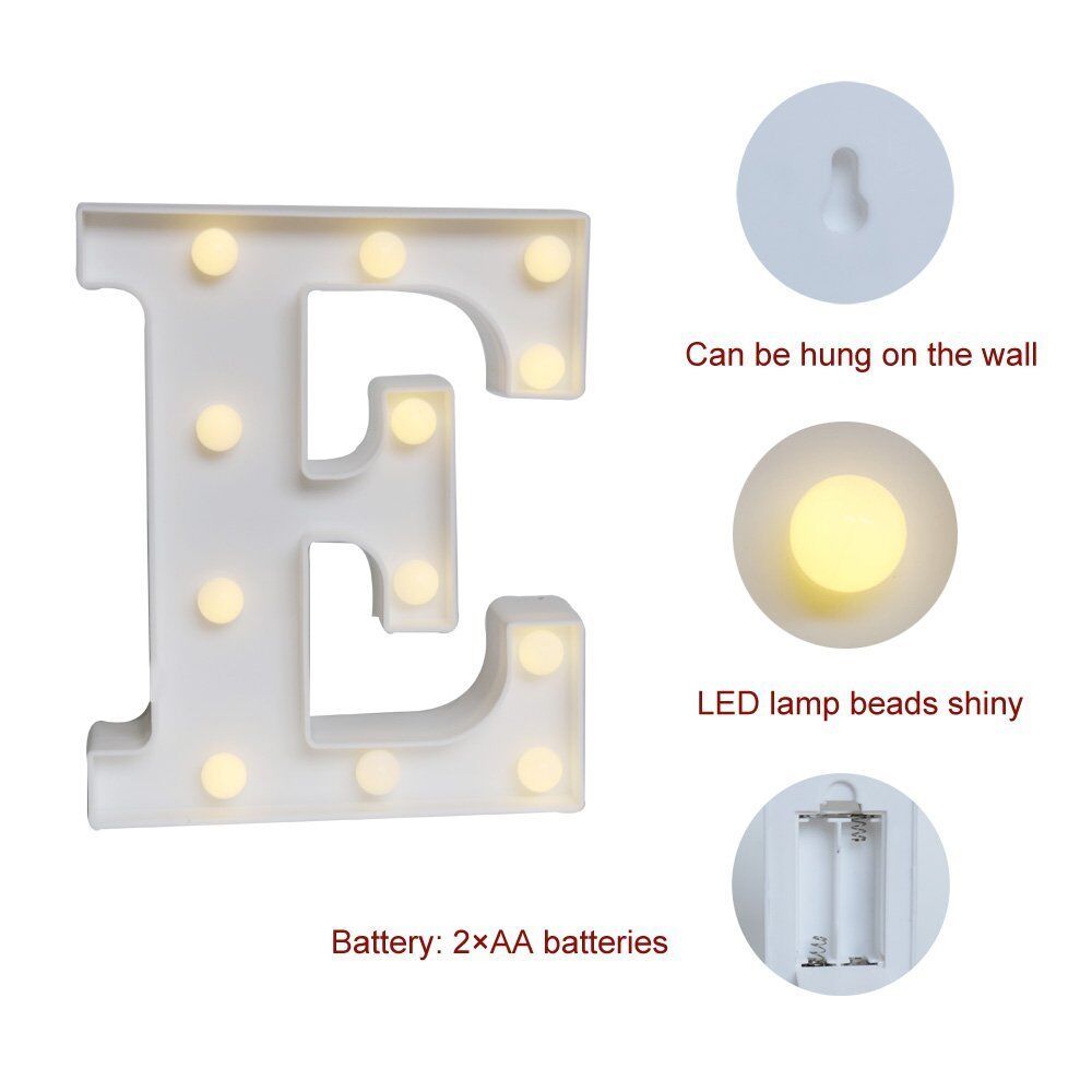 Light Up Letter LED Alphabet PlasticParty Sign Wedding Festival Stand Decoration