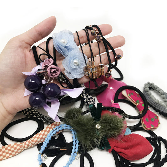 US 20-40 Pcs Stylish Elastic Bow Crystal Ponytail Rope Hair Tie Ring Hairband
