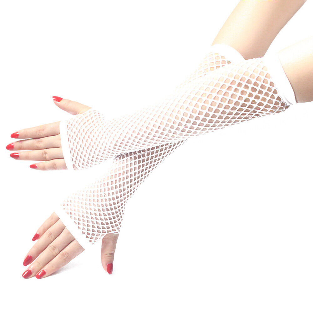 US Half Arm Length Women Fishnet Gloves Fingerless Steampunk Club Costume