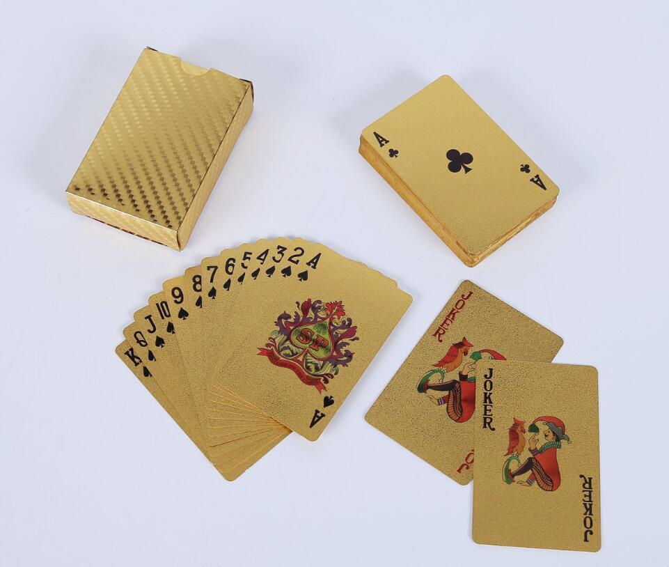 Luxury 24K Gold Foil Poker Playing Cards Deck Carta de Baralho with Box Good