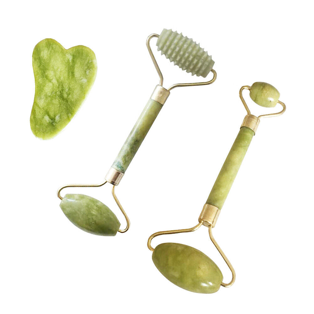 1-3 Pack Jade Roller Face Body Eye Kit Gua Sha Massager Tool Anti Aging Wrinkle
