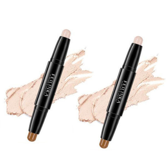 2 Pack Highlight Contour Duo Shadow Bronzer Makeup Cream Face Eye Chin Chic Pen