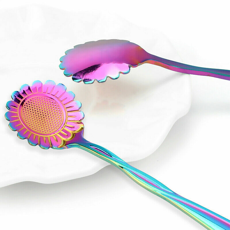 8 Pack Magik Floral Stainless Steel Tableware Creative Flower Coffee Spoon Set