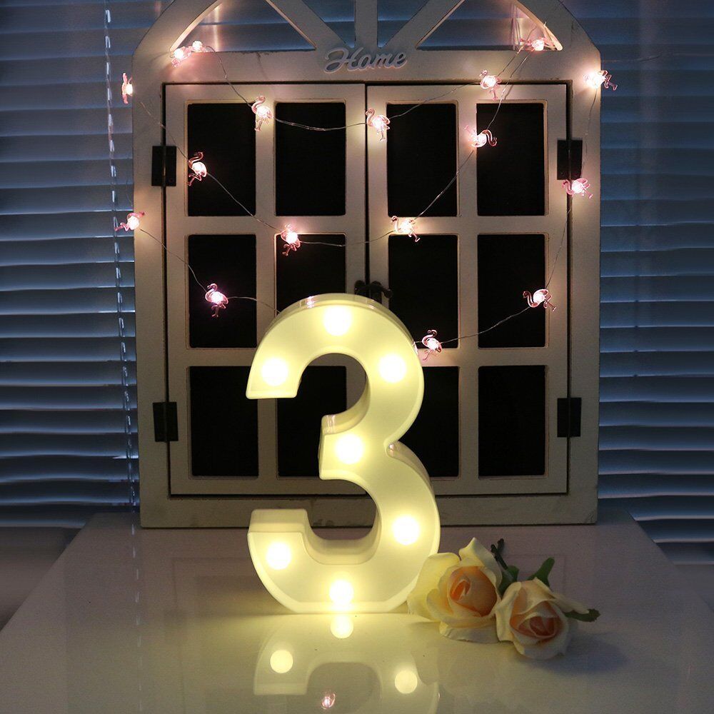 Light Up Letter LED Alphabet PlasticParty Sign Wedding Festival Stand Decoration