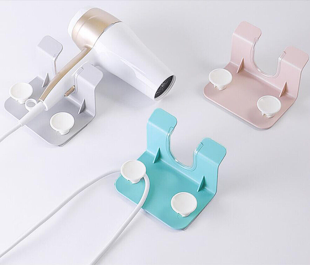 Hair Dryer Holder Self-Adhesive Hanging Rack Organizer Hook Spiral Caddy Bracket