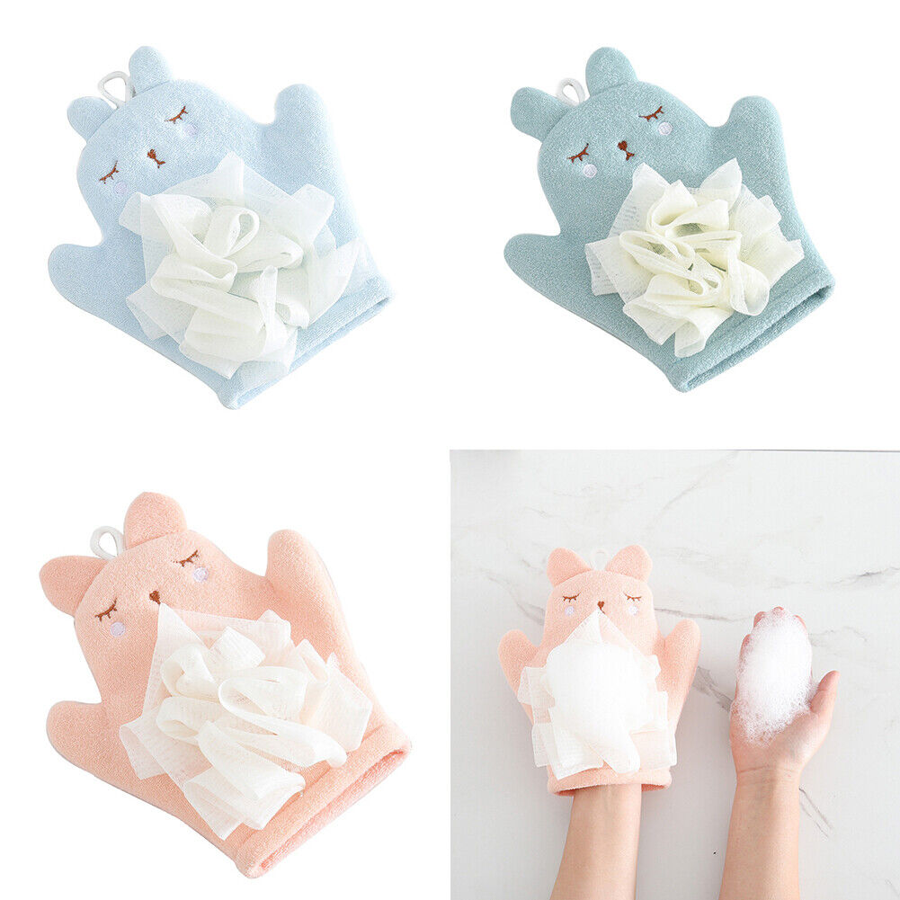 US 3-5 Pack Baby Kids Bath Lily Shower Gloves Sponge Hand Puppet Bath Wash Mitt