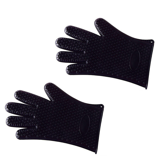 US Silicone BBQ Heat Resistant Gloves Grill Pot Holder Cooking Grip Oven Mitts