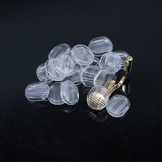 US 50-100 Pack Clear Comfort Cushion Pads for Clip on Earrings Non Pierced Ears