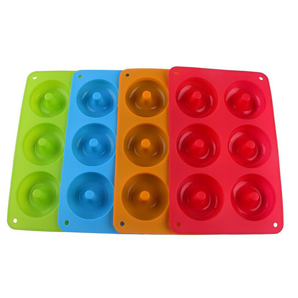 US Silicone Donut Mold Donut Mould Pan Baking Tray Bagels Cake Biscuit Muffins