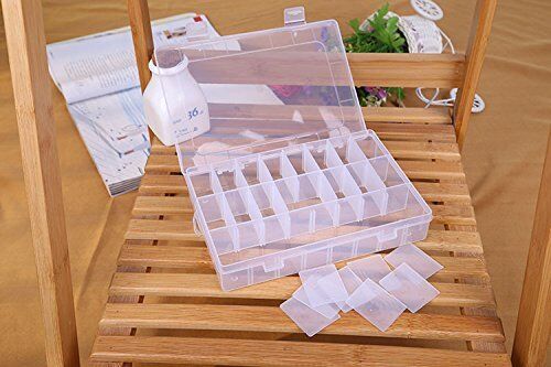 2 Pack 24 Grids Plastic Storage Box Jewelry Earring Tool Containers Organizer