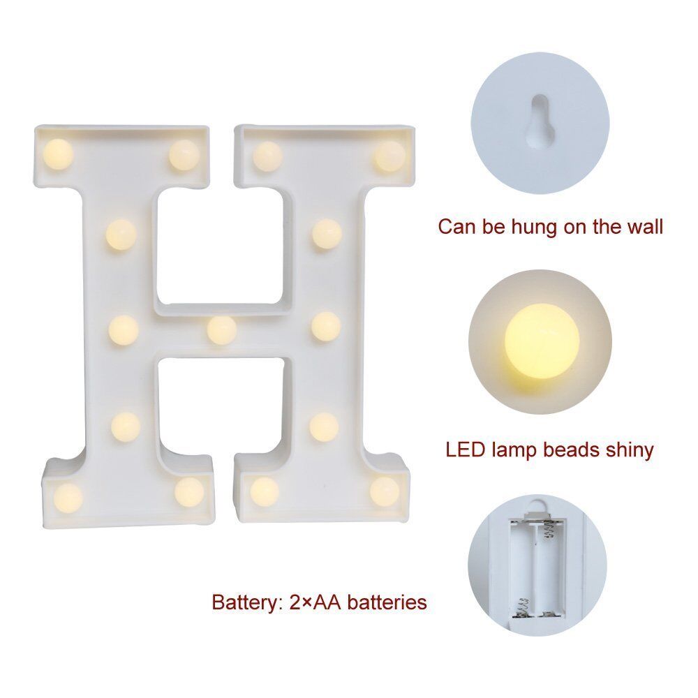 Light Up Letter LED Alphabet PlasticParty Sign Wedding Festival Stand Decoration