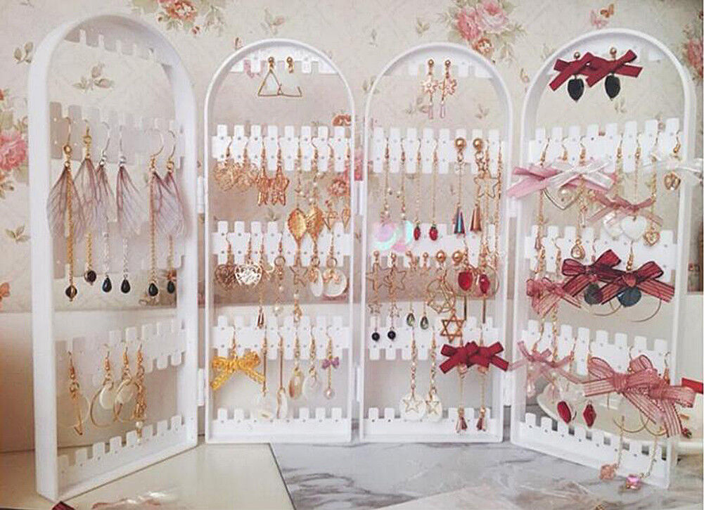 Jewelry Hanger Foldable Acrylic Earring Organizer Necklace Holder Bracelet Displ