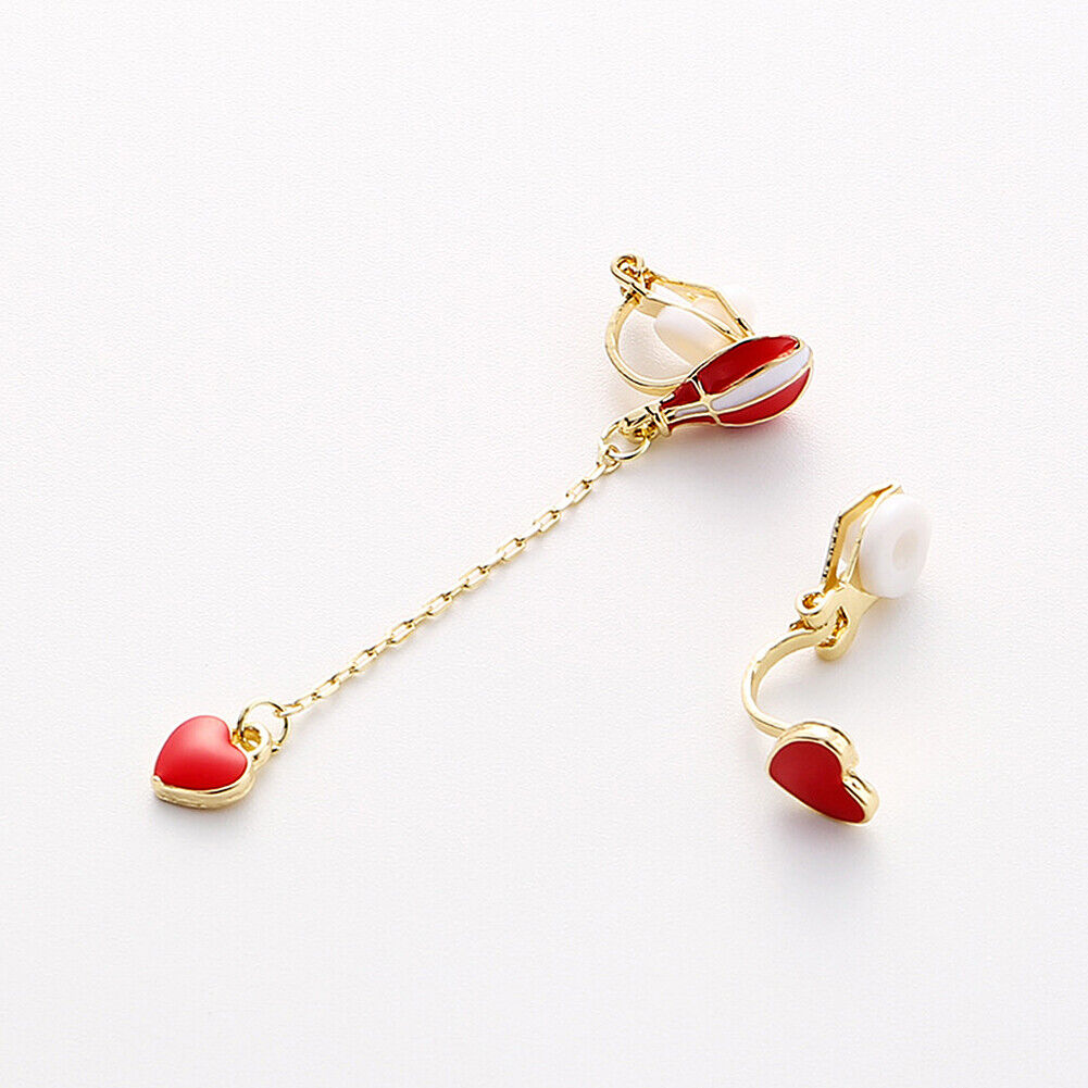 US Pom Pom Flower Balloon Daisy Vintage Heart Cat Star Fruit Earrings /Ear Clips