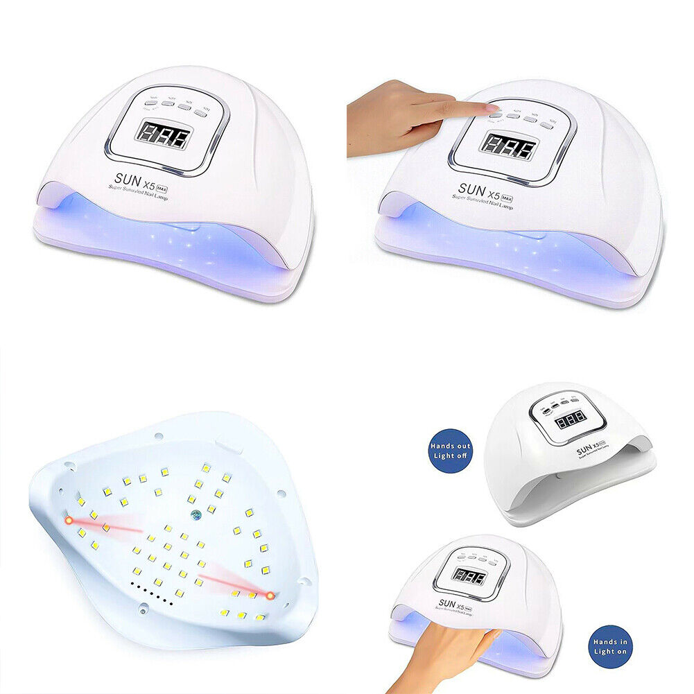 US 1-2Pc 120-180W Nail Dryer UV Light LED Lamp Polish Gel Curing Saloon Manicure