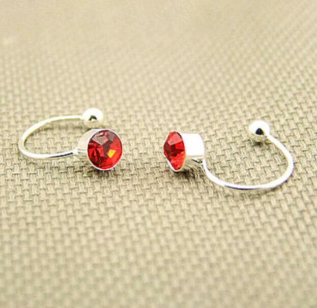 US 2Pcs Crystal Ear Cuff U Shape Wrap Earrings Non Piercing Rhinestone Clip-on