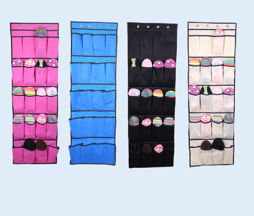 US 1-2 Pack 20 Pocket Over the Door Shoe Organizer Rack Hanging Storage Hanger