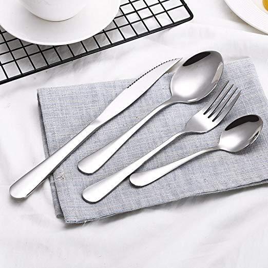 4Pcs Flatware Rainbow Dinnerware Stainless Steel Tableware Set Fork Spoon Knife