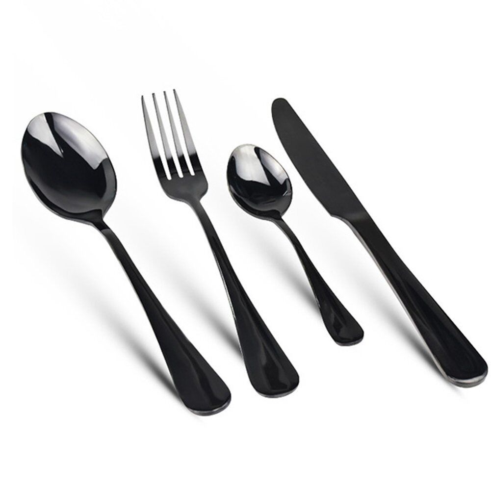 4Pcs Flatware Rainbow Dinnerware Stainless Steel Tableware Set Fork Spoon Knife