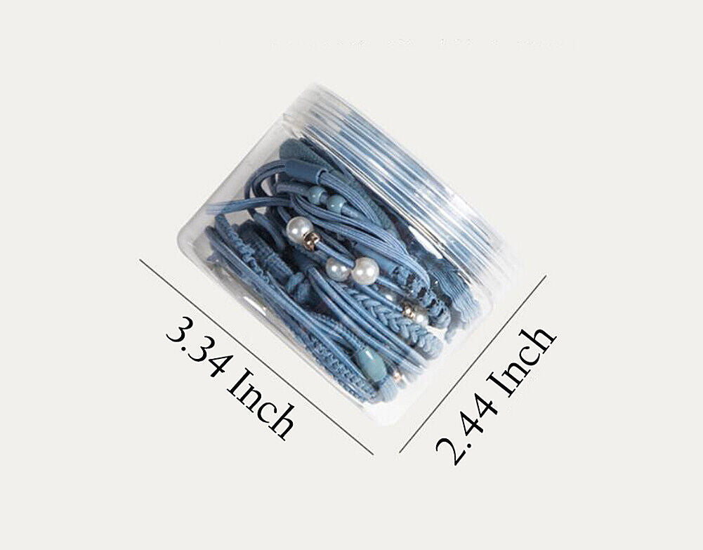 24 Pcs Set Korean Women Elastic Ponytail Holder Rope Hair Tie Ring Hairband Band