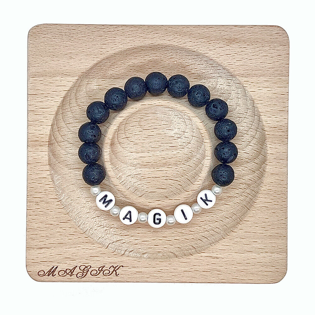 Magik Personalized Name Mama Bracelet Energy Stone Yoga Agage Howlite Crystal