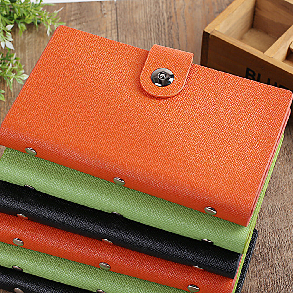 Leather 240/300 Slots Business/ID/Credit Card Holder Organizer, Magnetic Closure