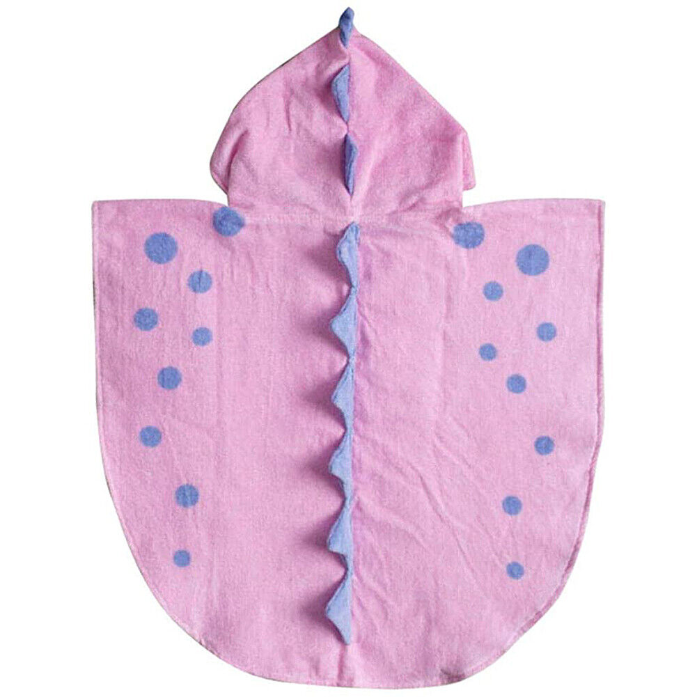 US Capped Hooded Baby Kids Dinosaur Bath Towel Wrap Toddler Bathrobe Cloak Cape