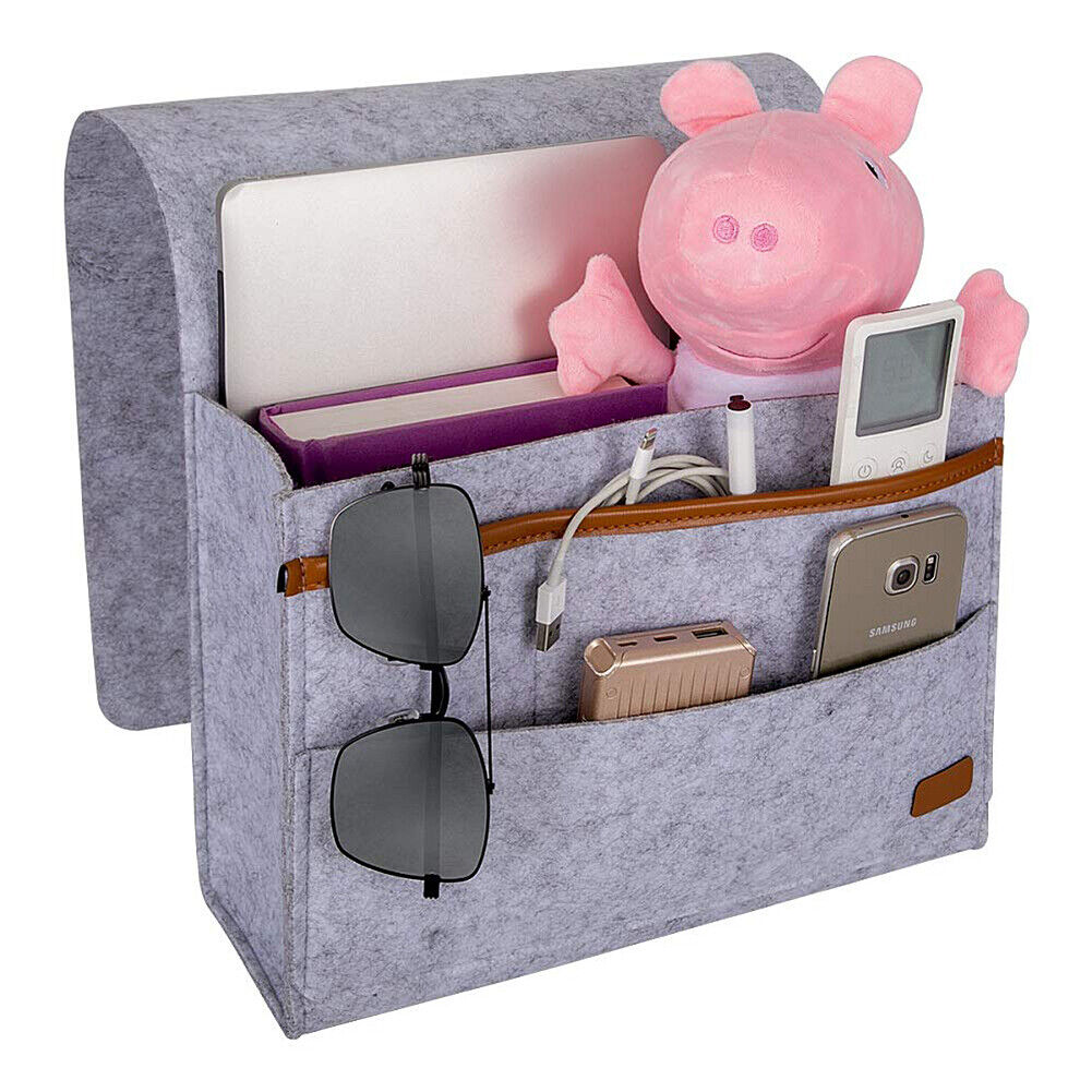 2 Pack Bedside Caddy Storage Organizer Sofa Desk 6 Pockets Phone Remote Control